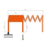 Spiralkabel 4-adrig mit Anschlussdose für OSE, Schlupftür- und Schlaffseilschalter – Bild 2