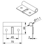 Rollenhalter Ø11mm Edelstahl – Bild 2