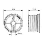 Seiltrommel 75,5 mm für 4mm Seildurchmesser – Bild 2