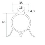 Bodendichtgummi Crawford 2 Lippen, 55mm – Bild 2