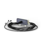 Spiralkabel 4-adrig mit Anschlussdose und Druckwellenschalter