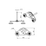 Tandem-Laufrolle verstärkt Nylon 2" Welle 11 mm L= 131 mm – Bild 2