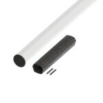 Alu-Schrankenbaum 3+3 Meter 90mm Rund mit Verbindungshülse