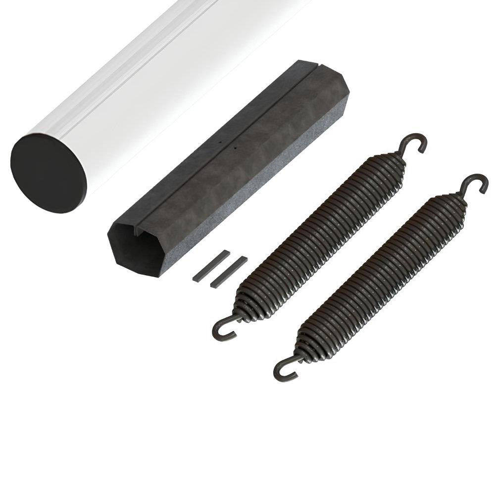 Alu-Schrankenbaum 4,2+4,2 Meter 90mm Rund mit Verbindungshülse und Federpaket – Bild 1