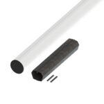 Alu-Schrankenbaum 2+2 Meter 60mm Rund mit Verbindungshülse